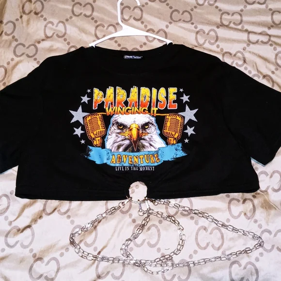 Black crop top with Belly chains from Shein! - Picture 1 of 3